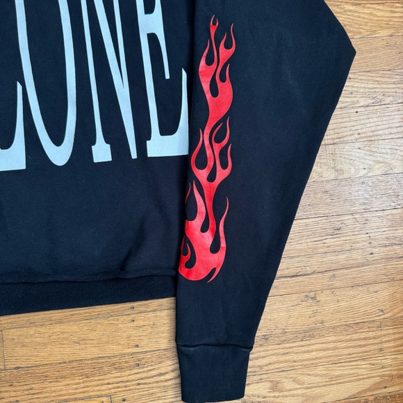 VLONE Hoodie Black Red And White Cropped Fabric Style - PALM ANGELS - Picture 4 of 9